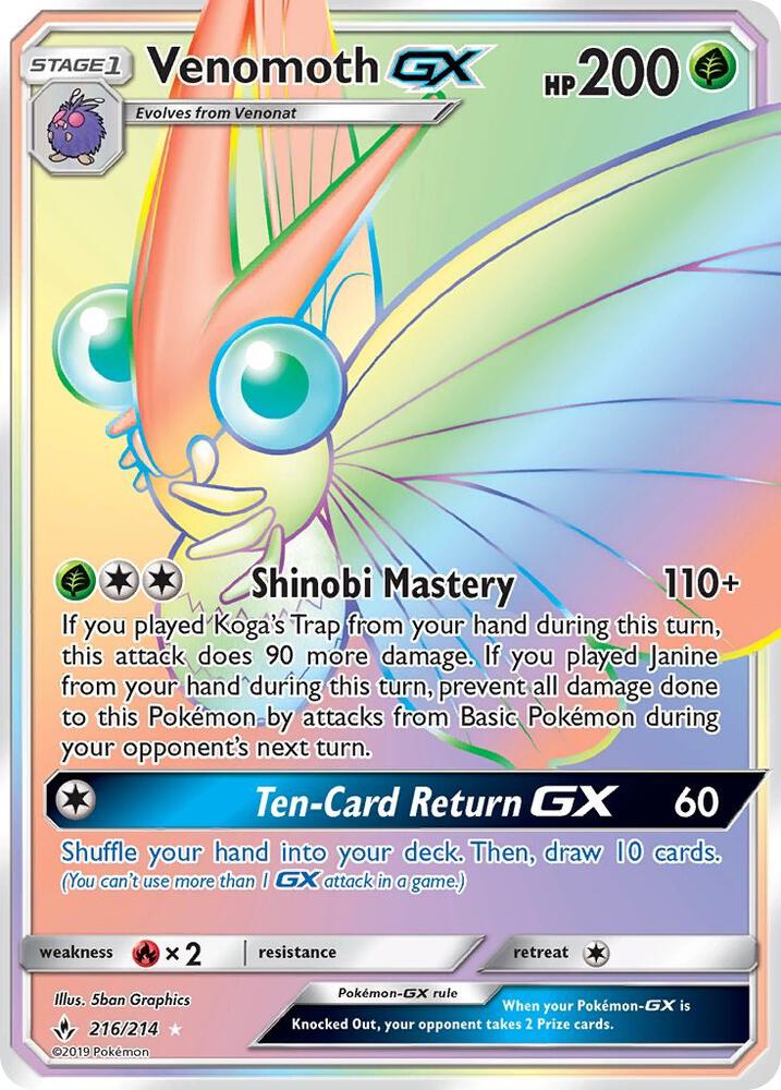 Venomoth GX (Secret) - SM - Unbroken Bonds (SM10)