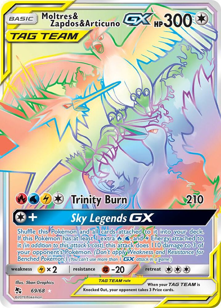 Moltres & Zapdos & Articuno GX (Secret) - 69/68