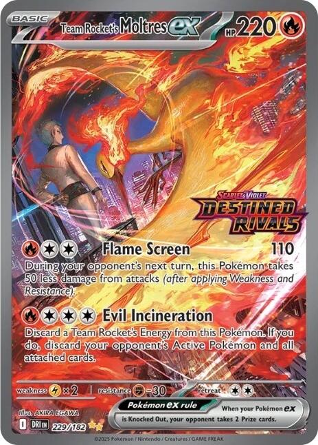 Team Rocket's Moltres ex - 229/182 (Destined Rivals Stamp)