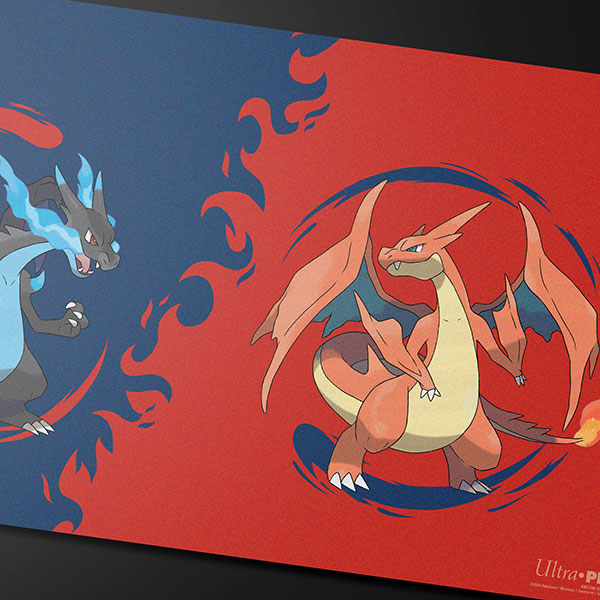 Playmat: Pokemon- Mega Charizard X and Mega Charizard Y