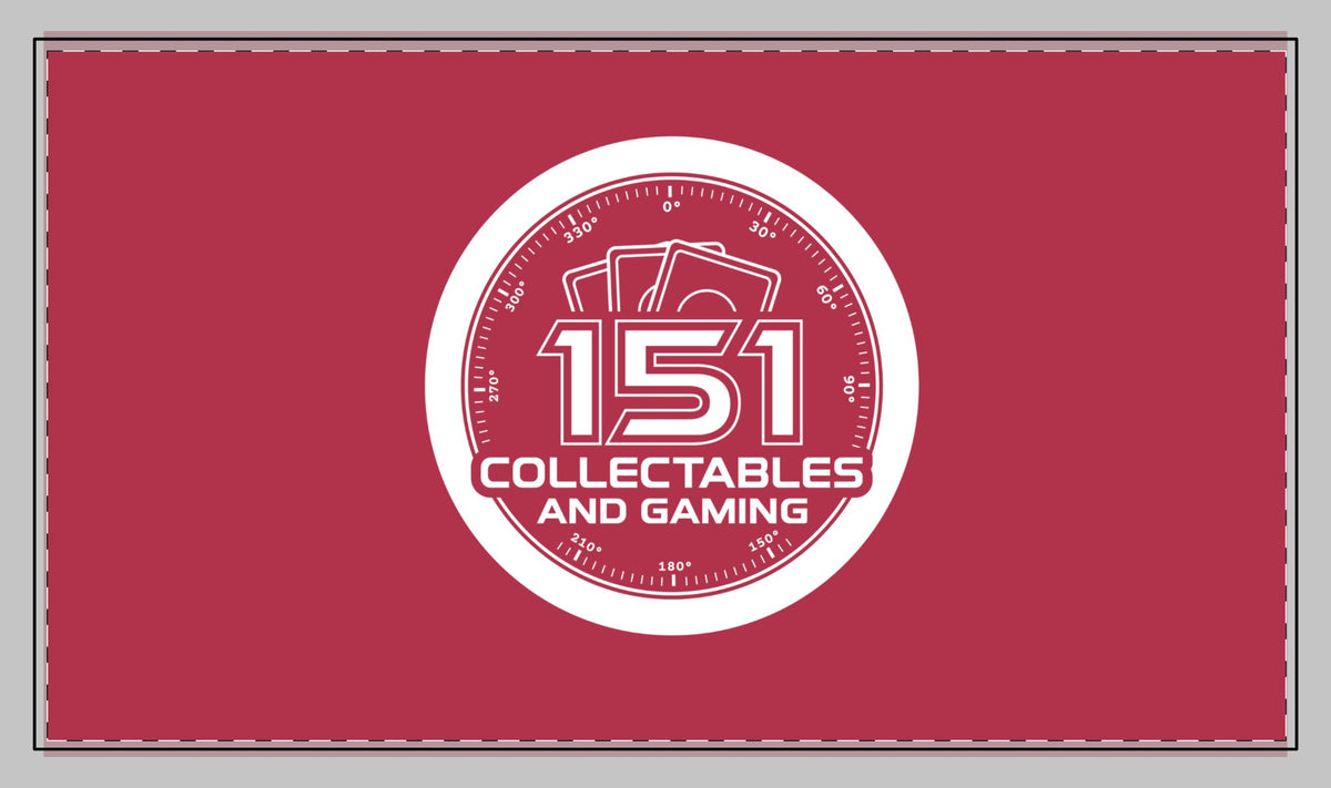 Red Stitched Edge Desk Mat w/ White Logo
