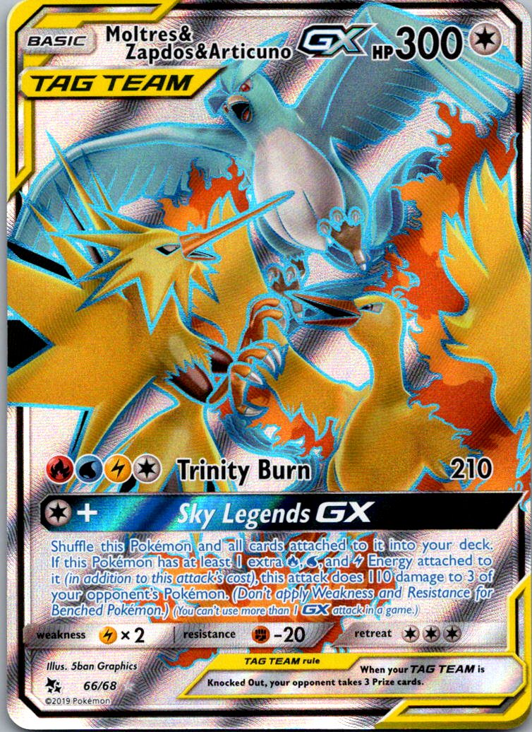 Moltres & Zapdos & Articuno GX (Full Art) - 66/68