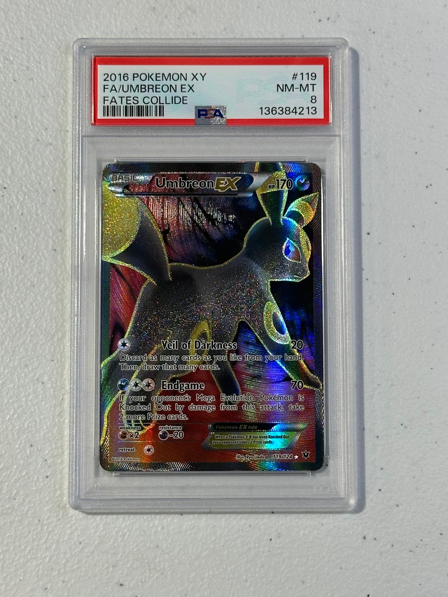 2016 Pokémon XY Fates Collide Umbreon EX Full Art #119/124 – PSA 8 NM-MT