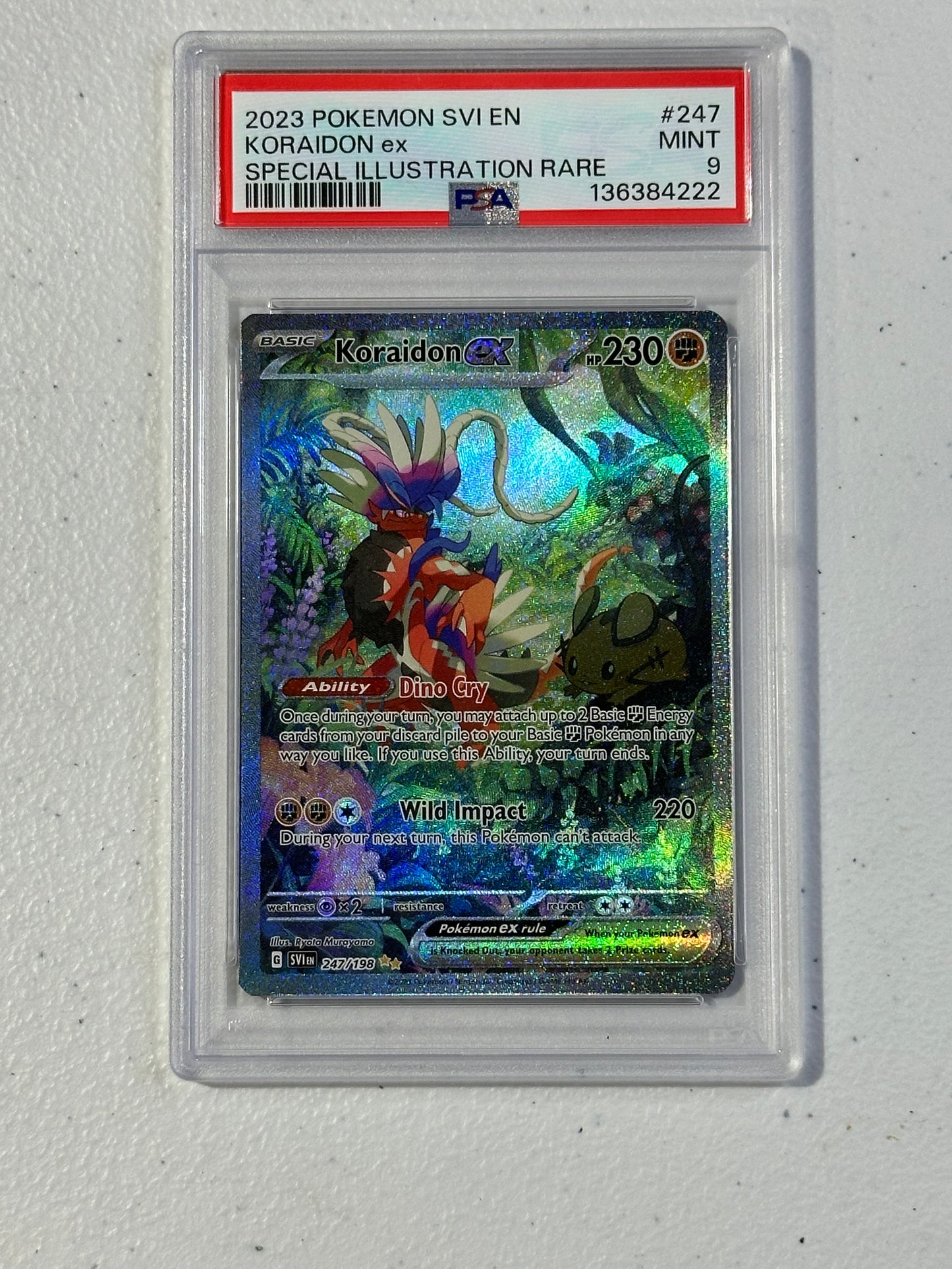 2023 Pokémon Scarlet & Violet Koraidon ex Special Illustration Rare #247/198 – PSA 9 Mint