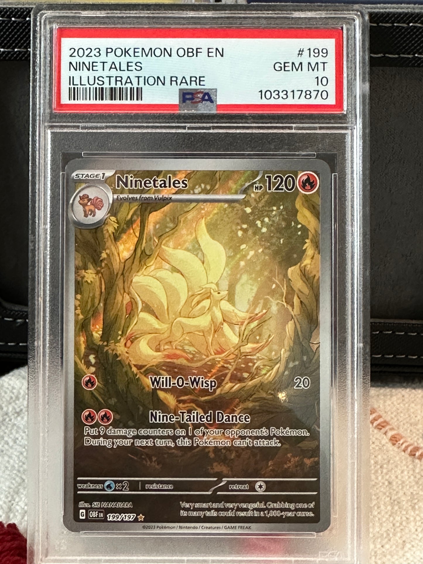 2023 Pokémon Obsidian Flames Ninetales #199 Illustration Rare - PSA 10 GEM MINT