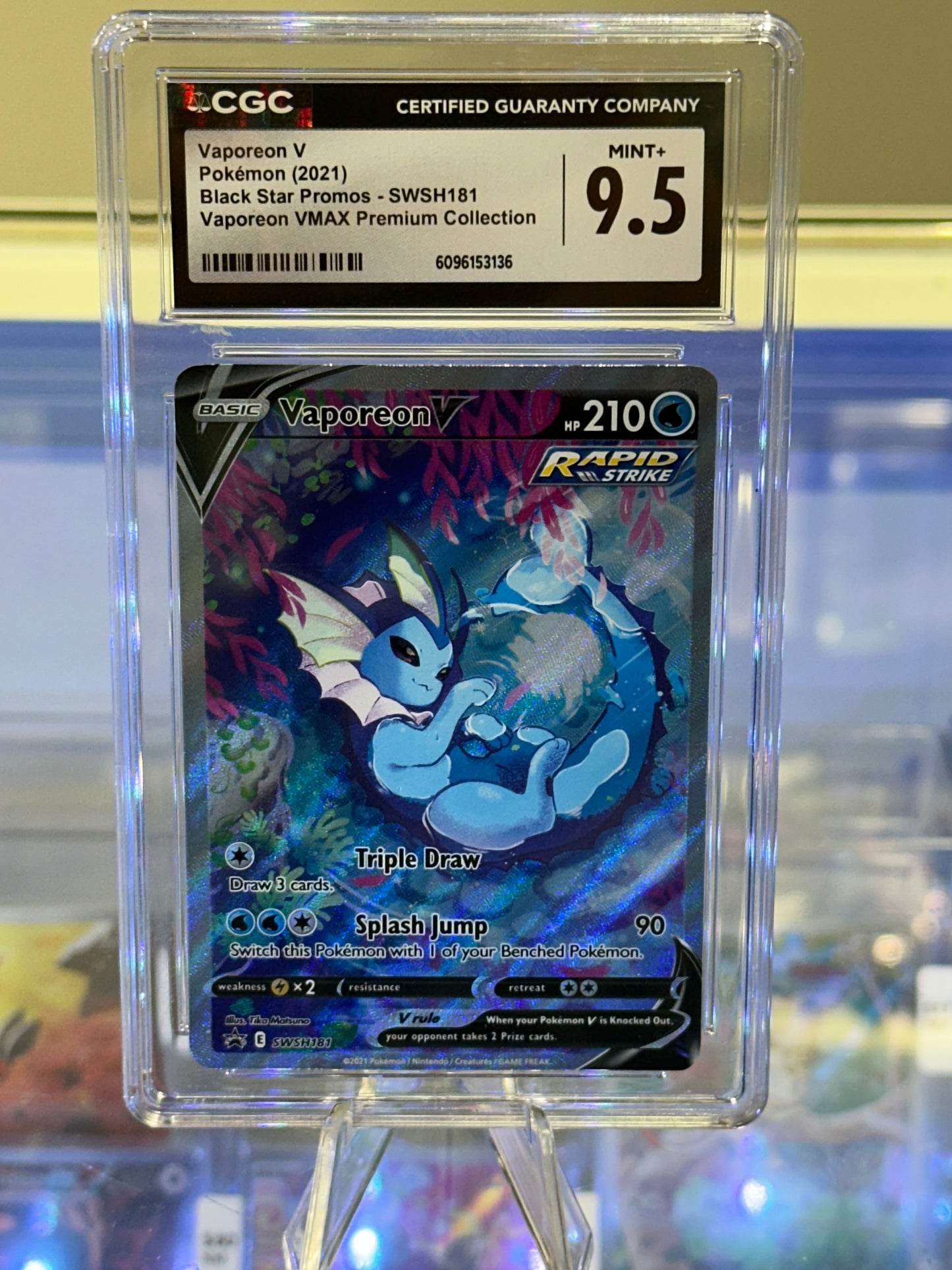 Vaporeon V #SWSH181 - 2021 Black Star Promo (CGC 9.5 MINT+)