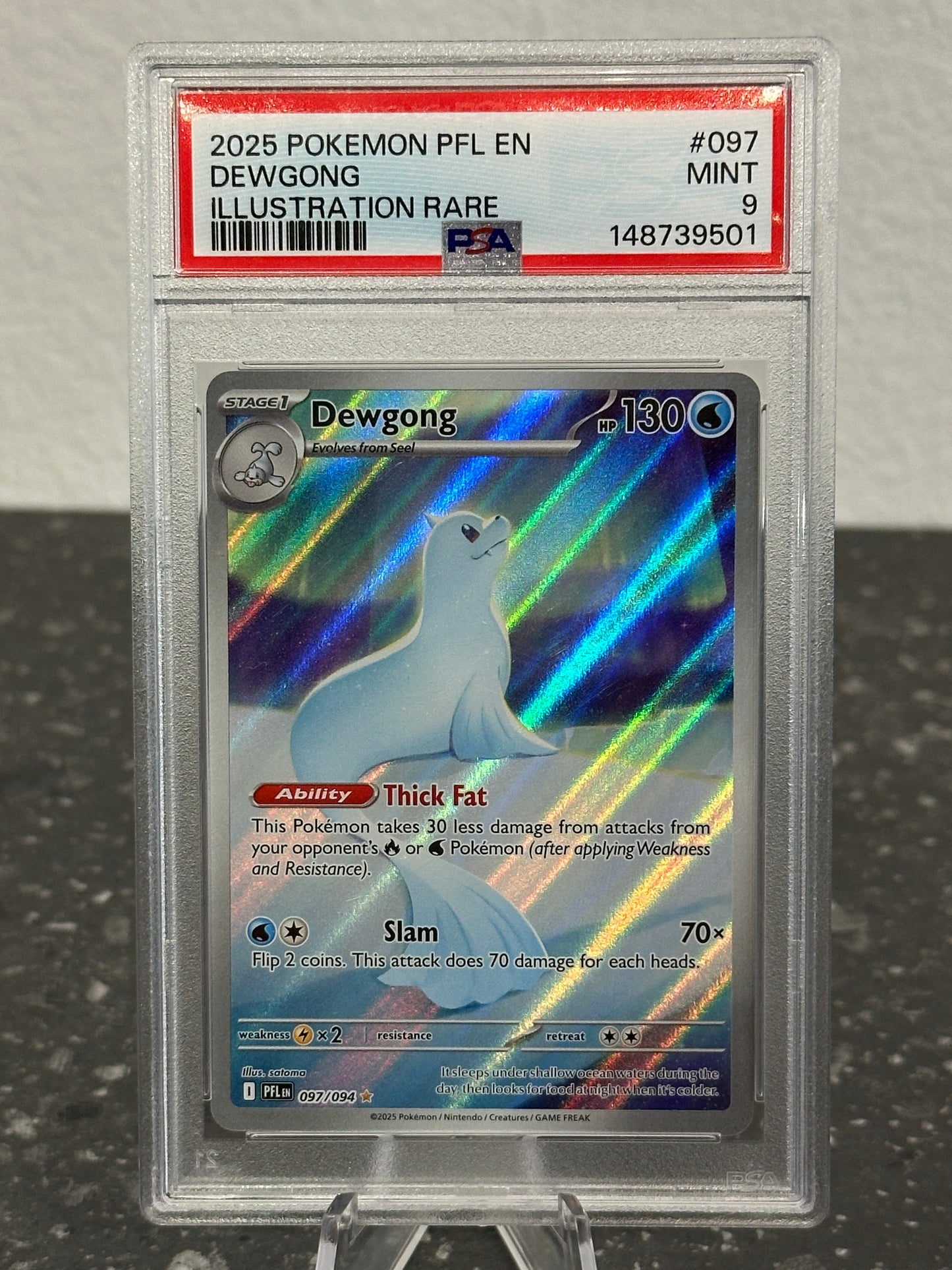 2025 Pokemon Prismatic Fates Dewgong #097 Illustration Rare - PSA 9 MINT