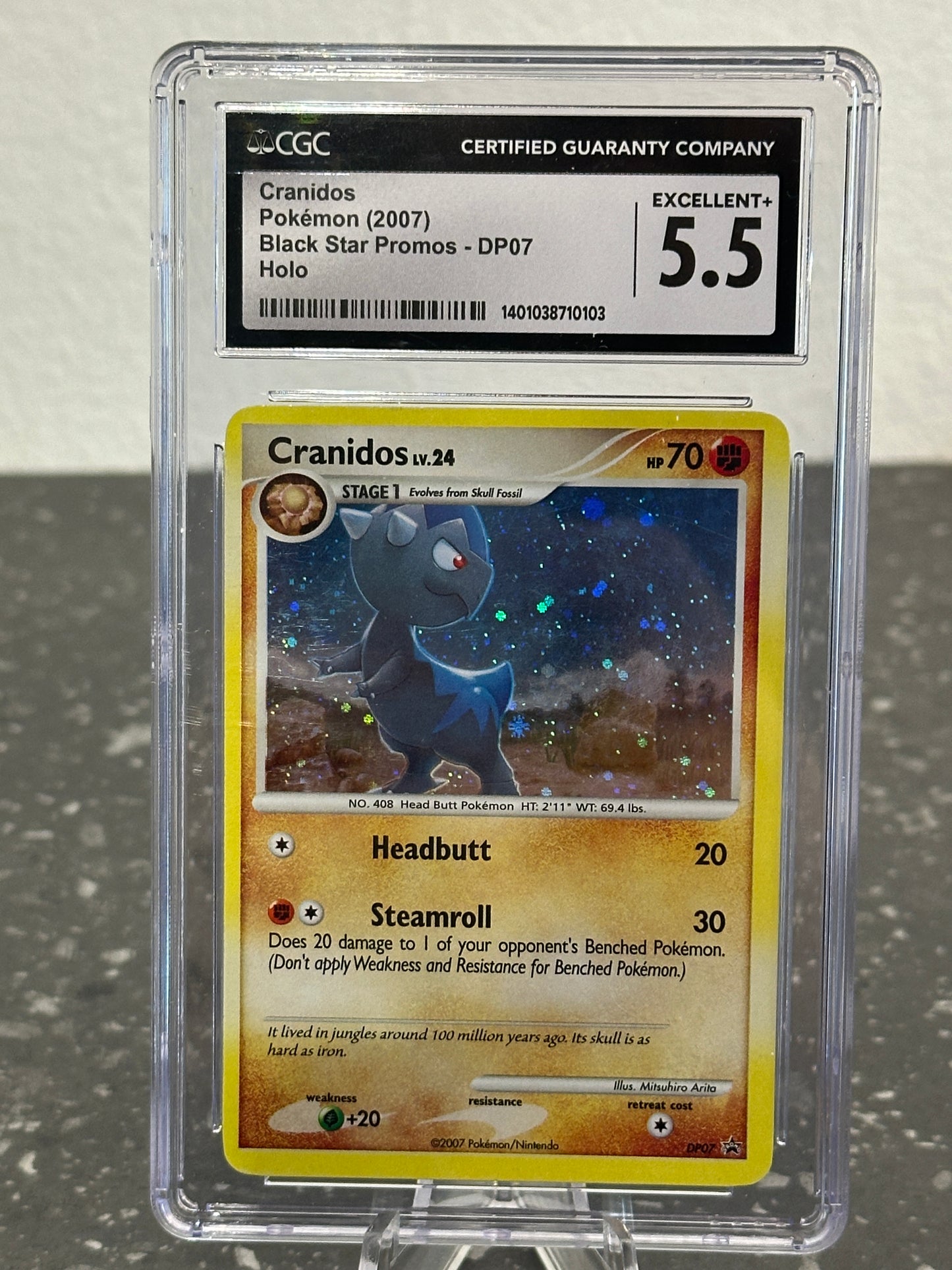 2007 Pokemon DP Promo Cranidos Holo Black Star Promos #DP07 - CGC 5.5 EXCELLENT+