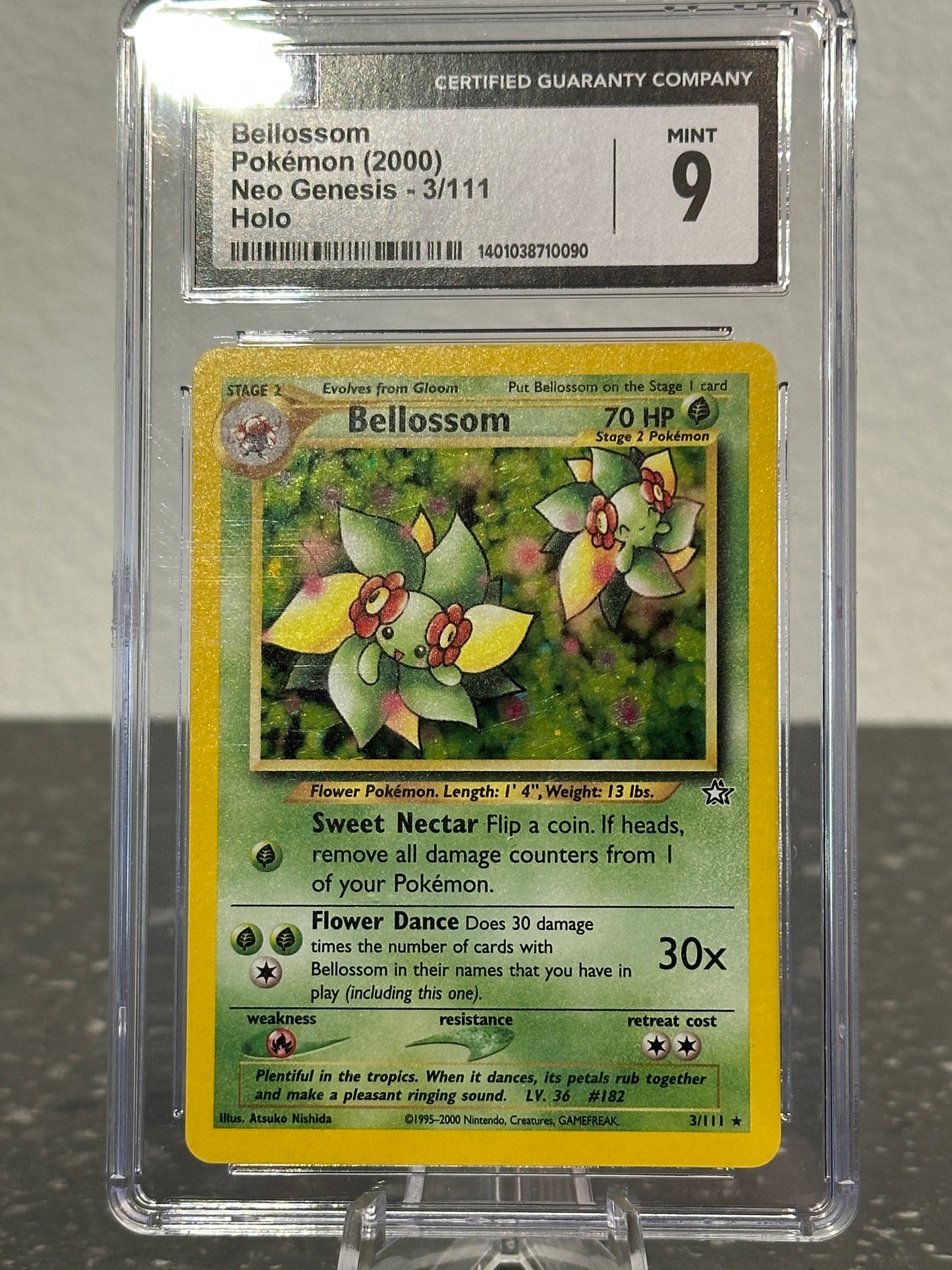 2000 Pokemon Neo Genesis Bellossom Holo Rare #3/111 - CGC 9 MINT
