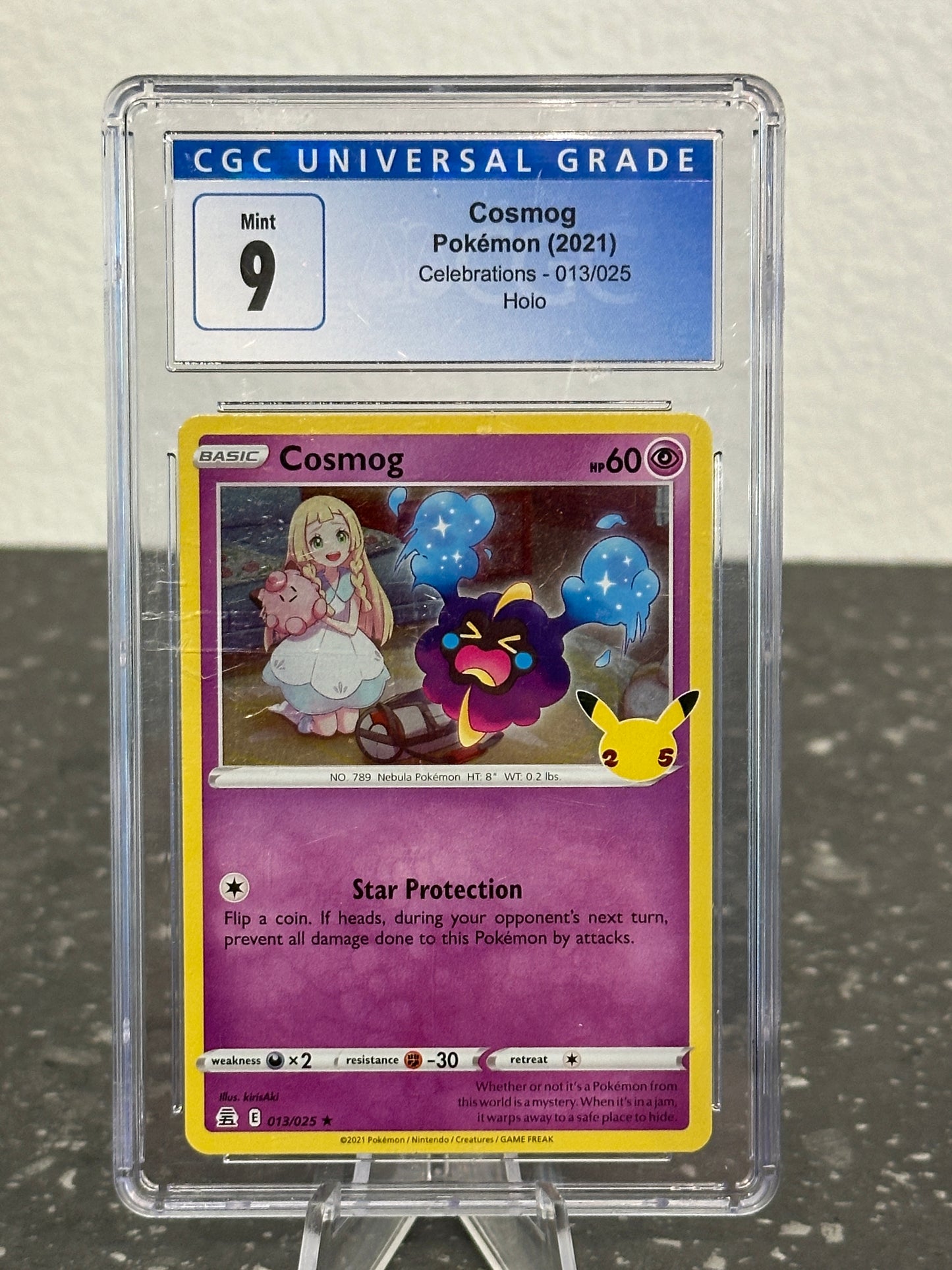 2021 Pokemon Celebrations Cosmog Holo 25th Anniversary #013/025 - CGC 9 MINT