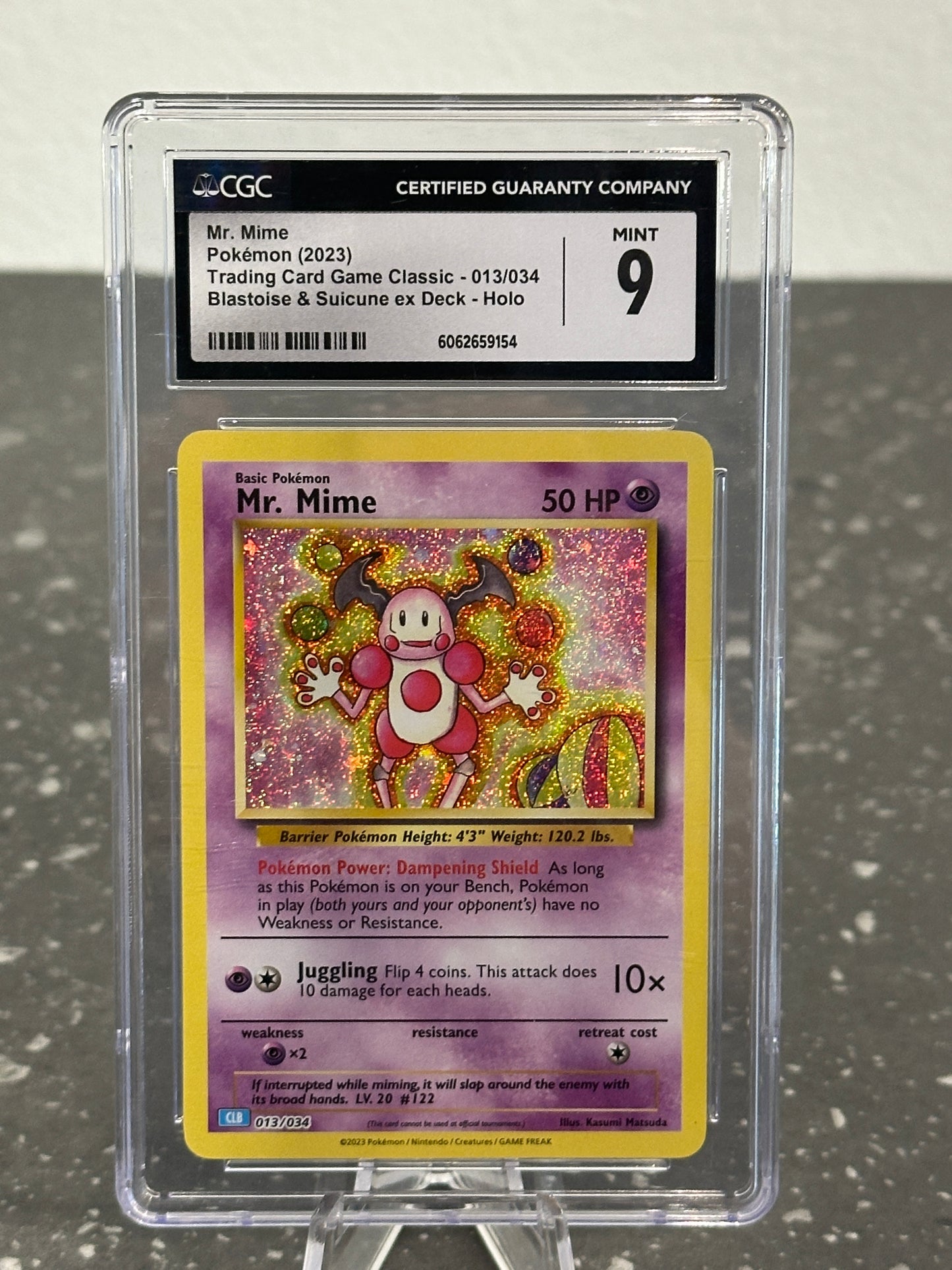 2023 Pokemon TCG Classic Mr. Mime Holo Blastoise & Suicune Deck #013/034 - CGC 9 MINT