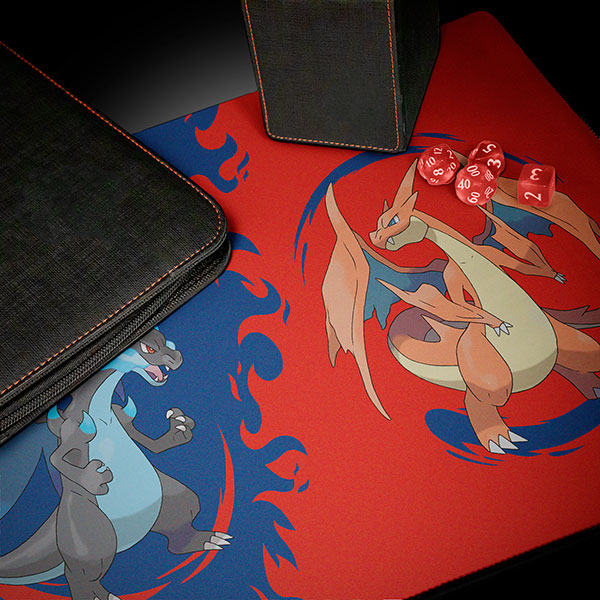 Playmat: Pokemon- Mega Charizard X and Mega Charizard Y