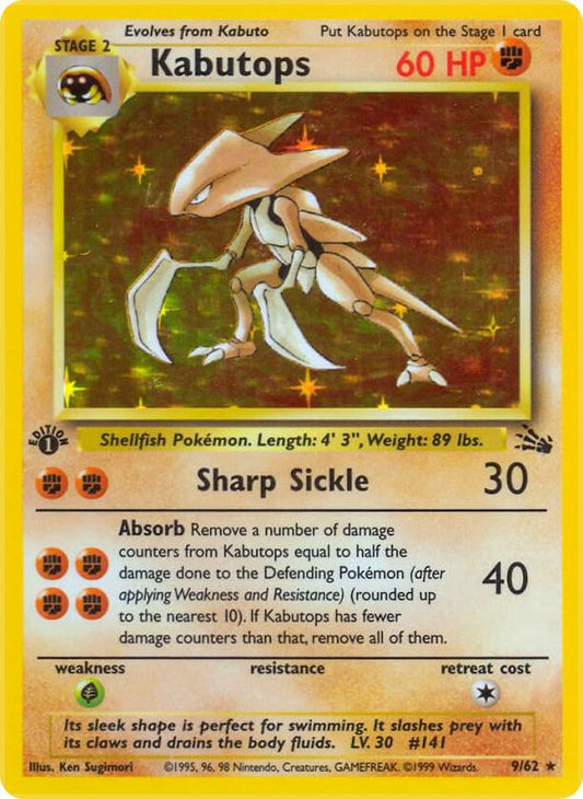 Kabutops (9) - Fossil (FO) [UNLIMITED HOLOFOIL] [MP]