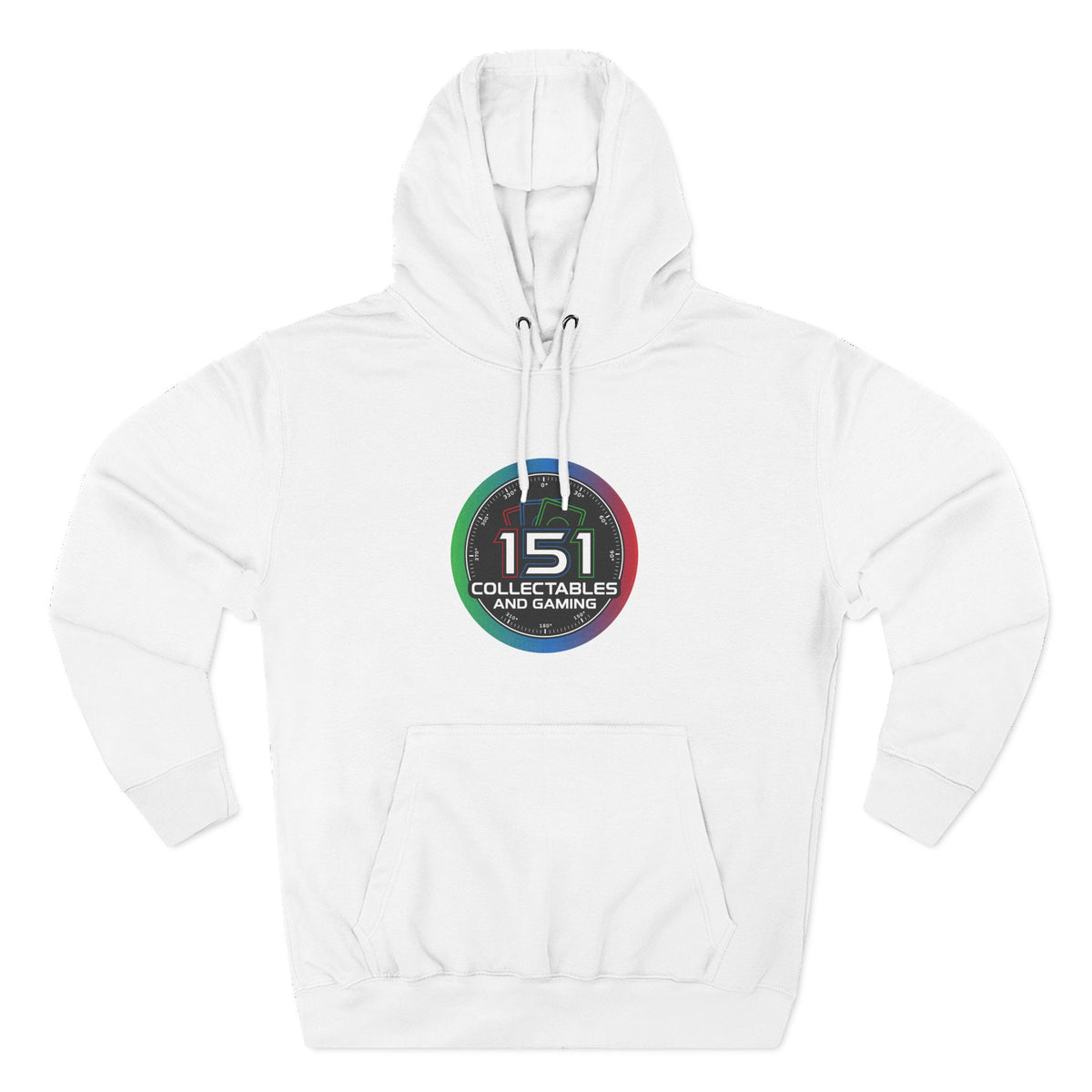 Three-Panel Fleece Hoodie In White | Retro Circle Logo