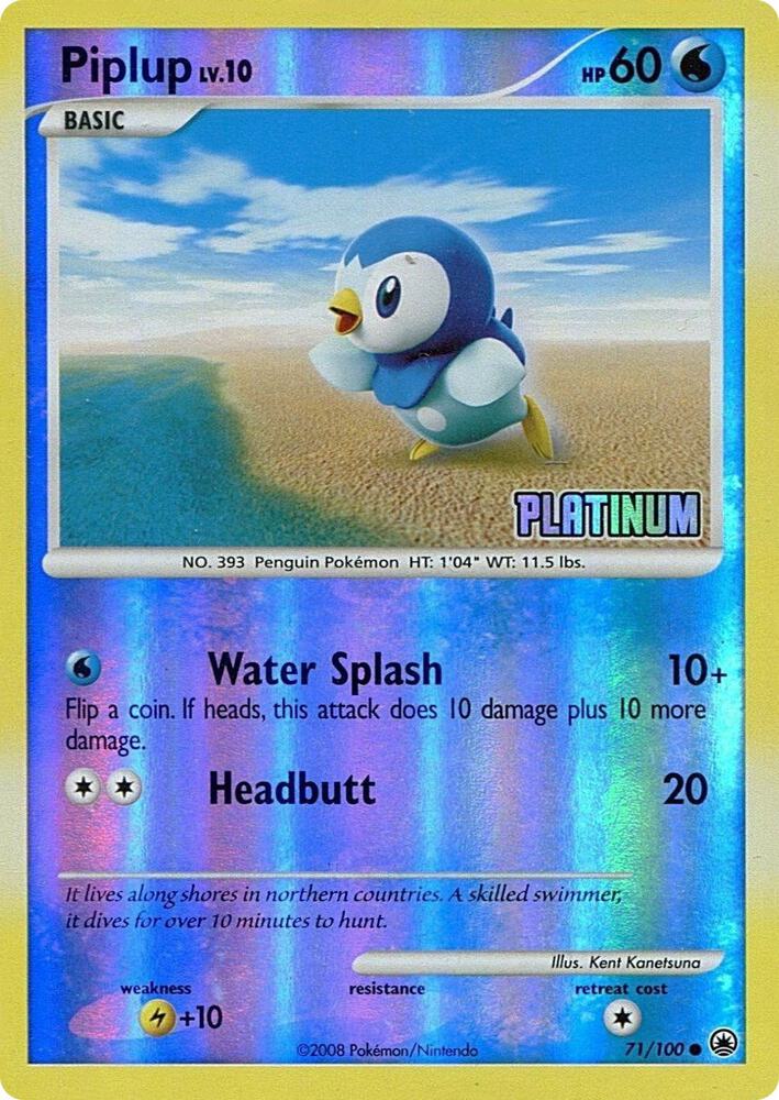 Piplup - 71/100 [Platinum] - Burger King Promos (BKP) [MP]