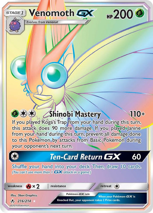 Venomoth GX (Secret) - SM - Unbroken Bonds (SM10)