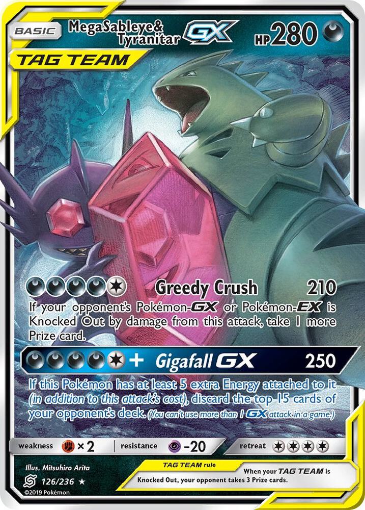 Mega Sableye & Tyranitar GX - SM - Unified Minds (SM11) [LP]