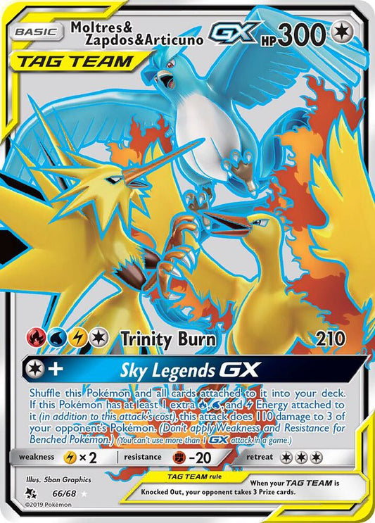 Moltres & Zapdos & Articuno GX (Full Art) - Hidden Fates (HIF) [LP]