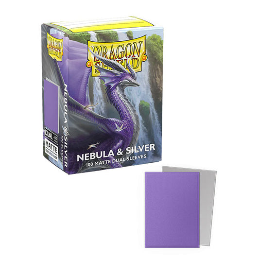 Dragon Shield Sleeves: Standard DUAL- Matte Nebula & Silver (100 ct.)