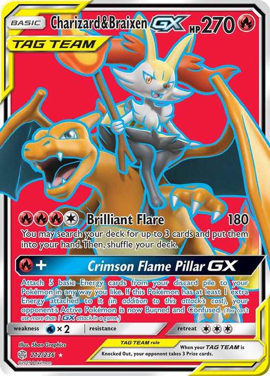 Charizard & Braixen GX (Full Art) - SM - Cosmic Eclipse (SM12) [MP]