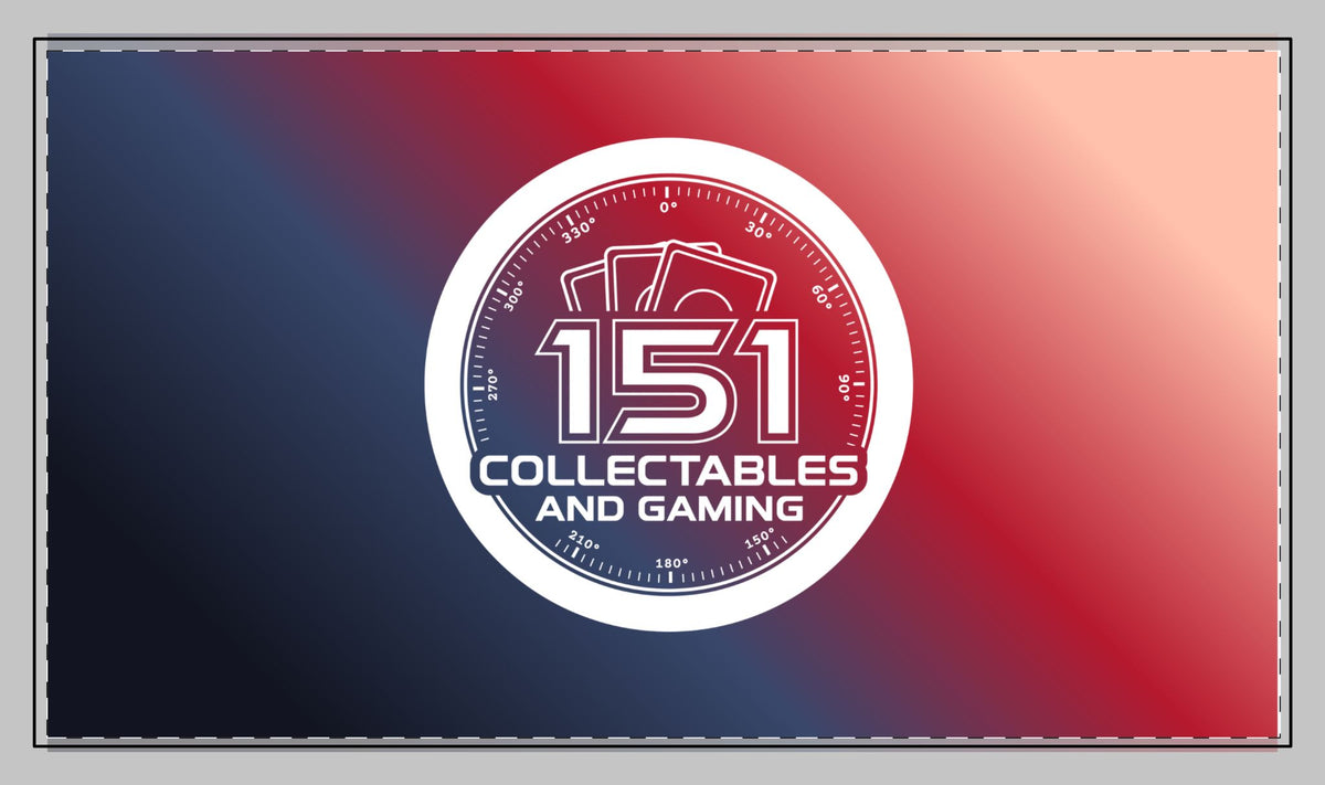 Blue-Red Gradient Stitched Edge Desk Mat w/ White Logo