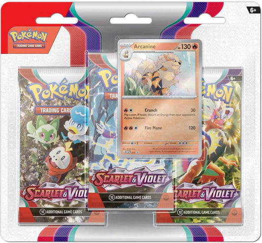 Scarlet & Violet 3 Pack Blister [Arcanine] - SV01: Scarlet & Violet Base Set (SVI)