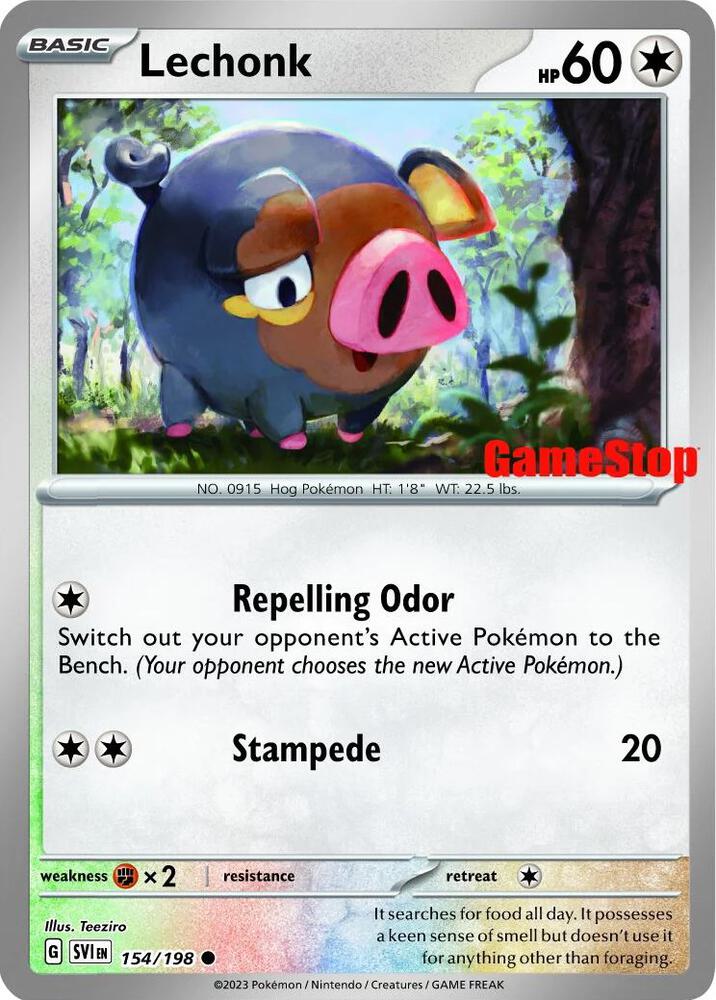 Lechonk - 154/198 (GameStop Promo) - Miscellaneous Cards & Products (MCAP) [Reverse Holofoil]