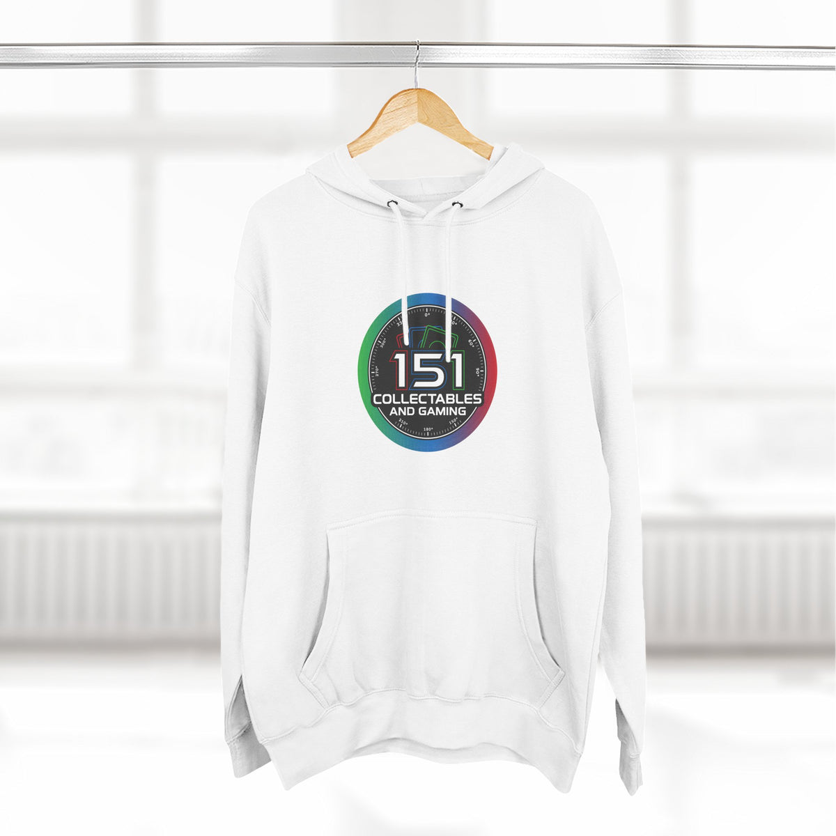 Three-Panel Fleece Hoodie In White | Retro Circle Logo