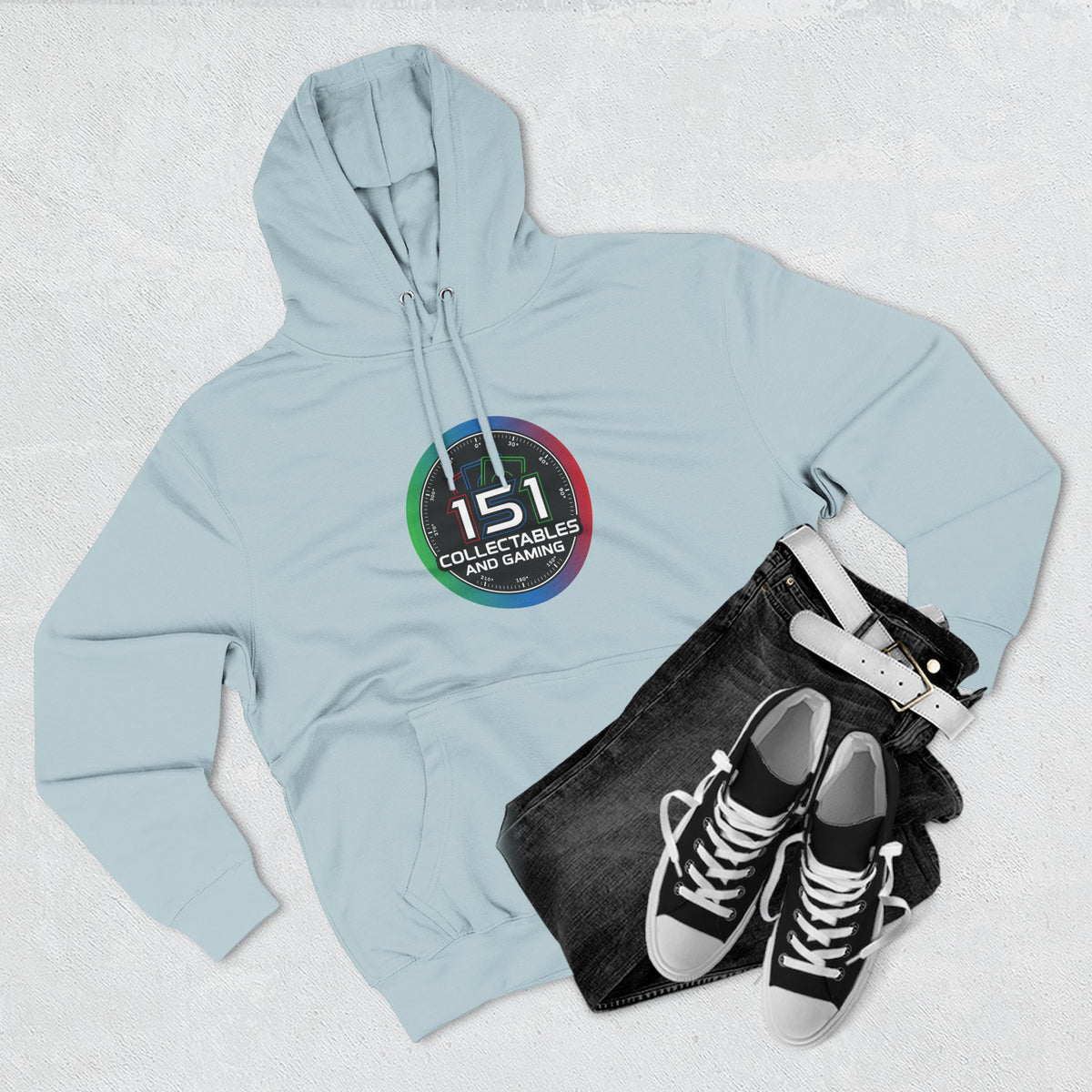 Three-Panel Fleece Hoodie In White | Retro Circle Logo
