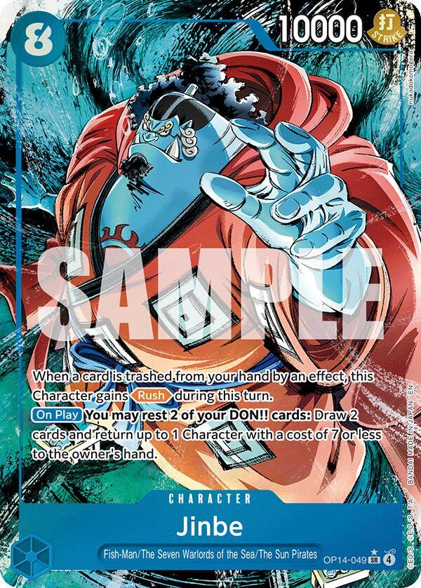 Jinbe - OP14-049 (Alternate Art) - The Azure Sea's Seven (OP14)