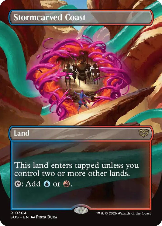 Stormcarved Coast (Borderless) - Secrets of Strixhaven (SOS) [Foil]