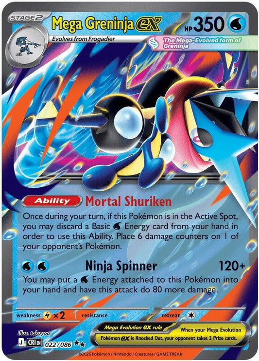 Mega Greninja ex - 022/086 - ME04: Chaos Rising (CRI)