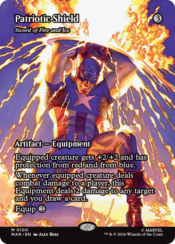 Patriotic Shield - Sword of Fire and Ice (Borderless) [MAR - 100]