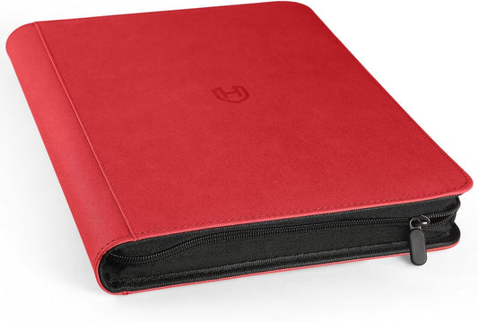 Binder: Textured Zipper 9-Pocket [Red]