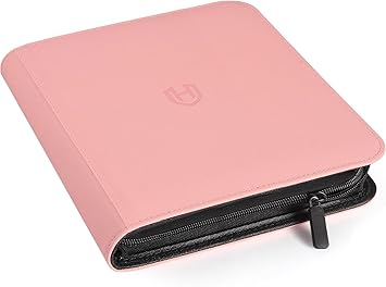 Binder: Textured Zipper 9-Pocket [Pink]