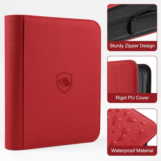 Binder: Textured Zipper Toploader 4-Pocket [Red]