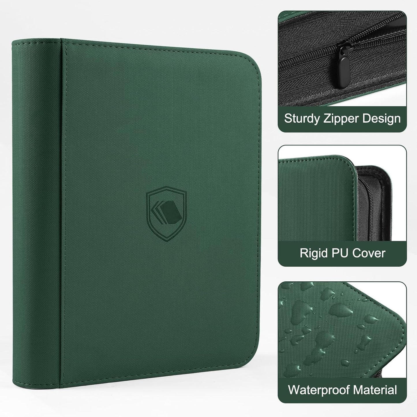Binder: Textured Zipper Toploader 4-Pocket [Green]
