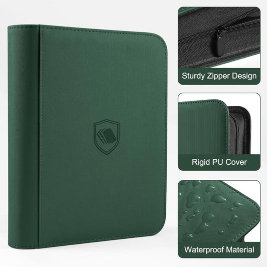 Binder: Textured Zipper Toploader 4-Pocket [Green]