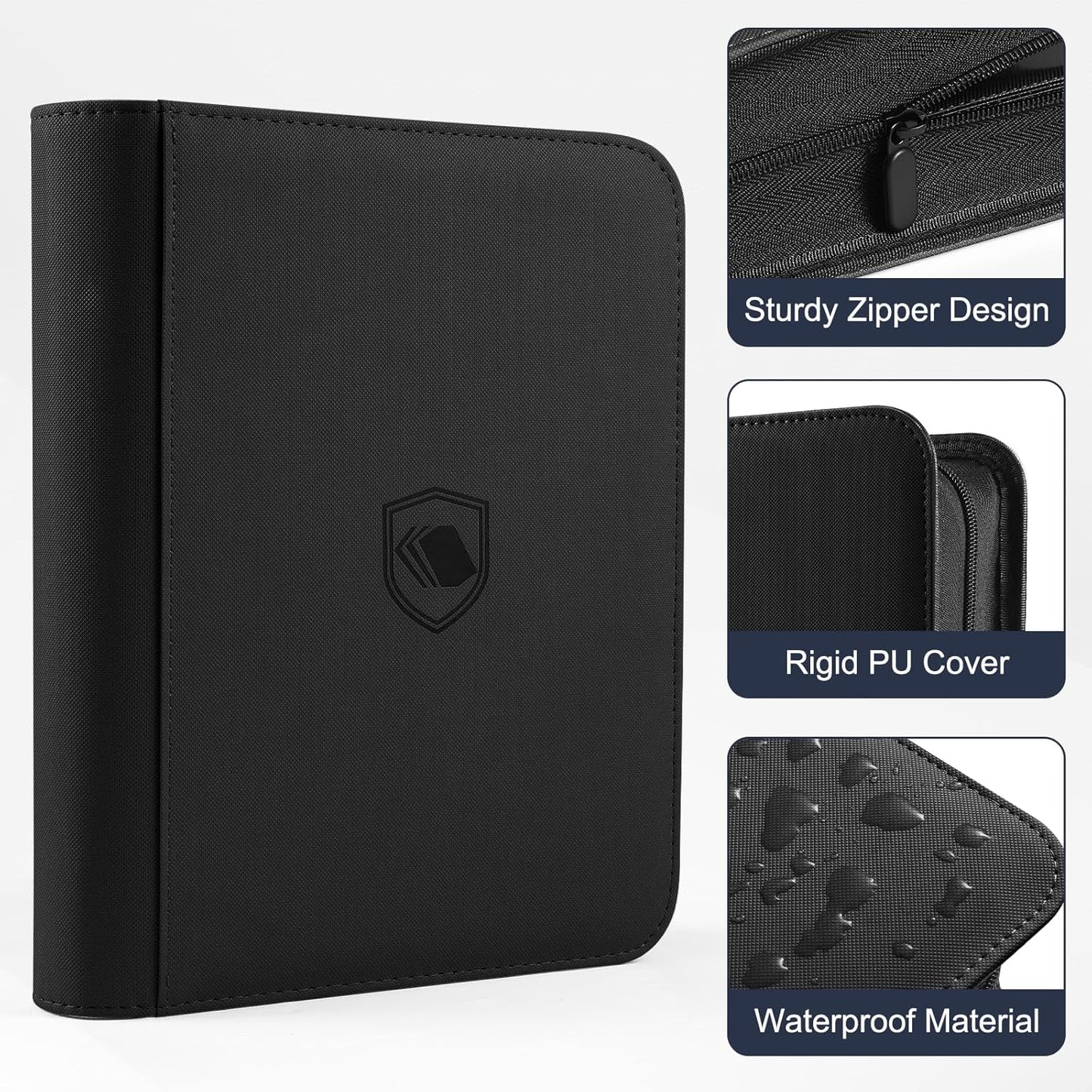 Binder: Textured Zipper Toploader 4-Pocket [Black]