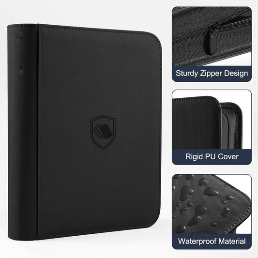 Binder: Textured Zipper Toploader 4-Pocket [Black]