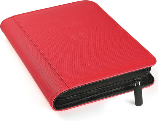 Binder: Textured Zipper 4-Pocket [Red]