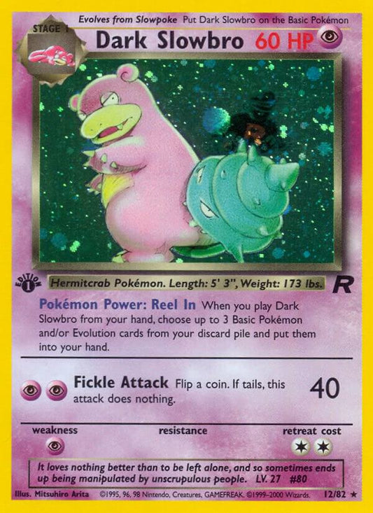 Dark Slowbro (12) - Team Rocket (TR) [1st Edition] [MP]