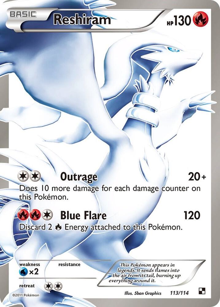 Reshiram (113 Full Art) - Black and White (BLW)