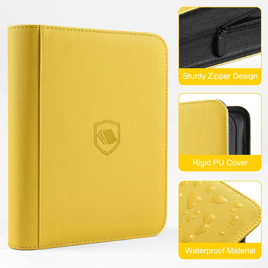Binder: Textured Zipper Toploader 4-Pocket [Yellow]