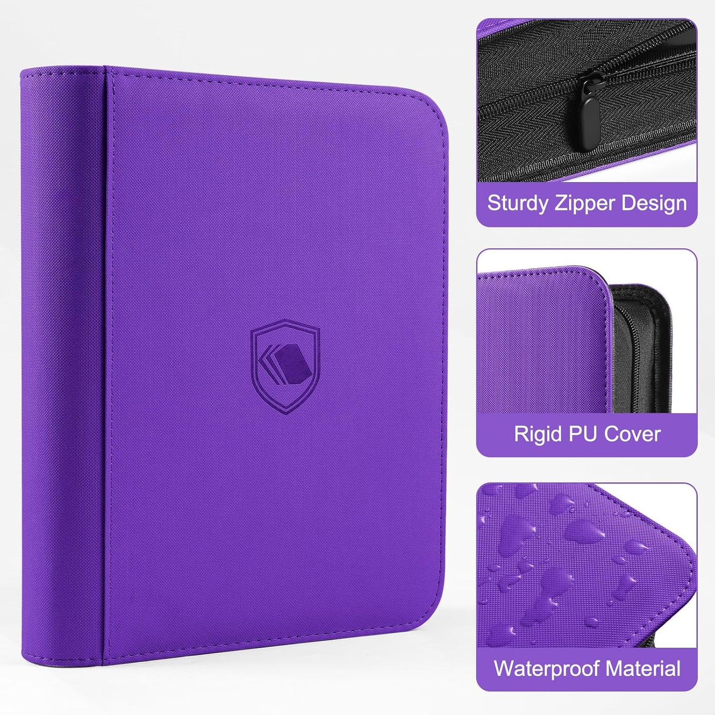 Binder: Textured Zipper Toploader 4-Pocket [Purple]