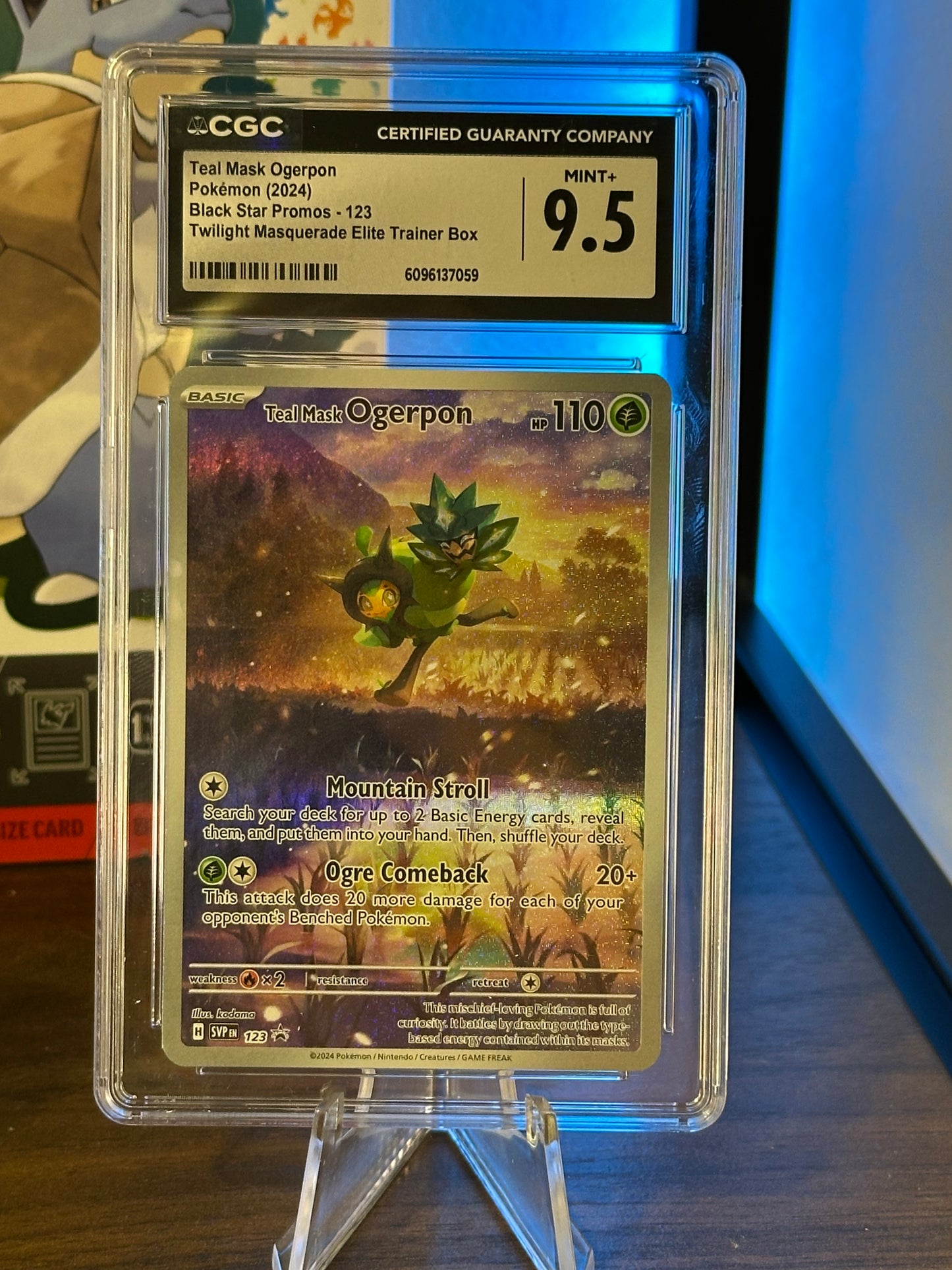 Teal Mask Ogerpon | Pokémon (2024) | Black Star Promos - 123 | Twilight Masquerade Elite Trainer Box | CGC MINT+ 9.5
