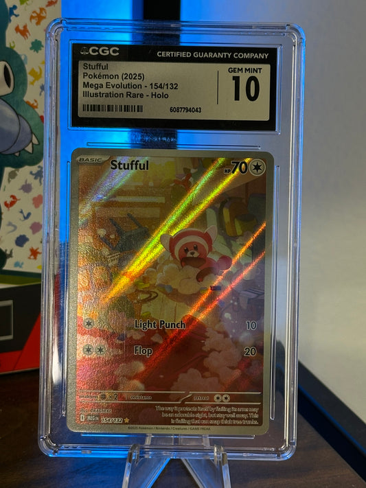 Stufful | Pokémon (2025) | Mega Evolution - 154/132 | Illustration Rare - Holo | CGC Gem Mint 10