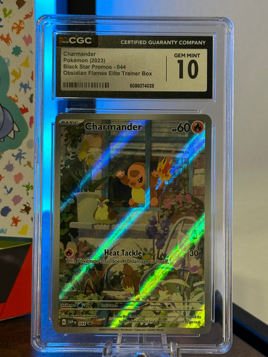 Charmander | Pokémon (2023) | Black Star Promos - 044 | Obsidian Flames Elite Trainer Box | CGC GEM MINT 10