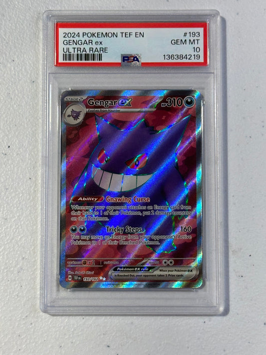 2024 Pokémon Temporal Forces Gengar ex Ultra Rare #193/162 – PSA 10 Gem Mint