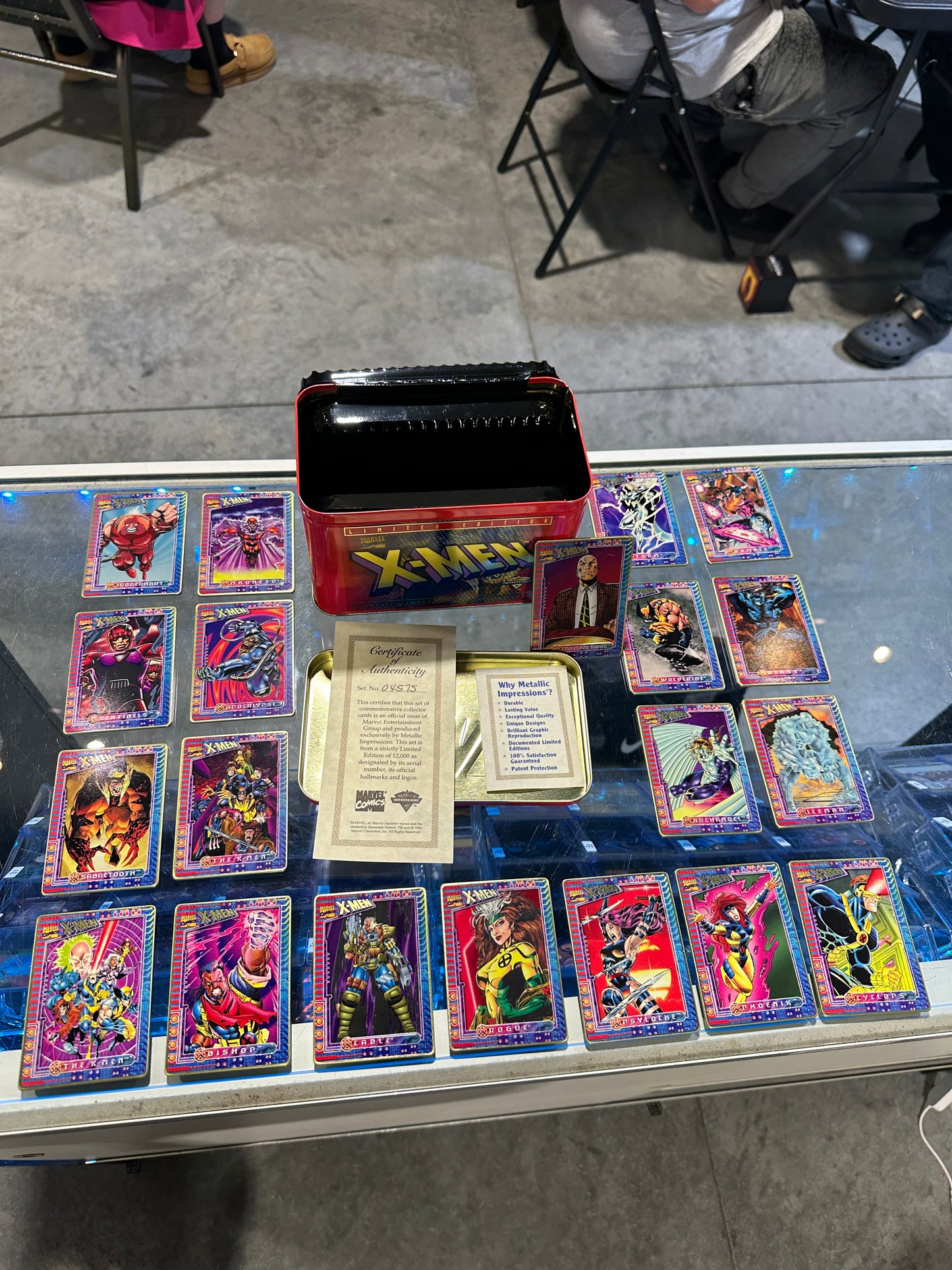 1996 Marvel X-Men Metallic Impressions Limited Edition 20-Card Metal Collector Set with Tin